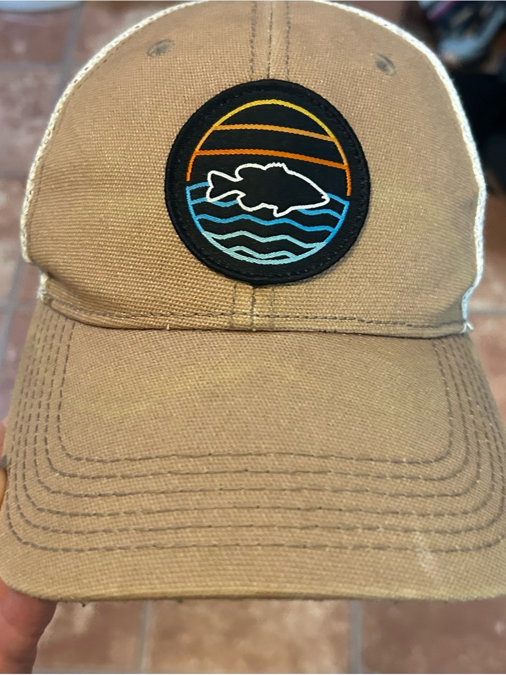 Brown Fishing Patch Cap